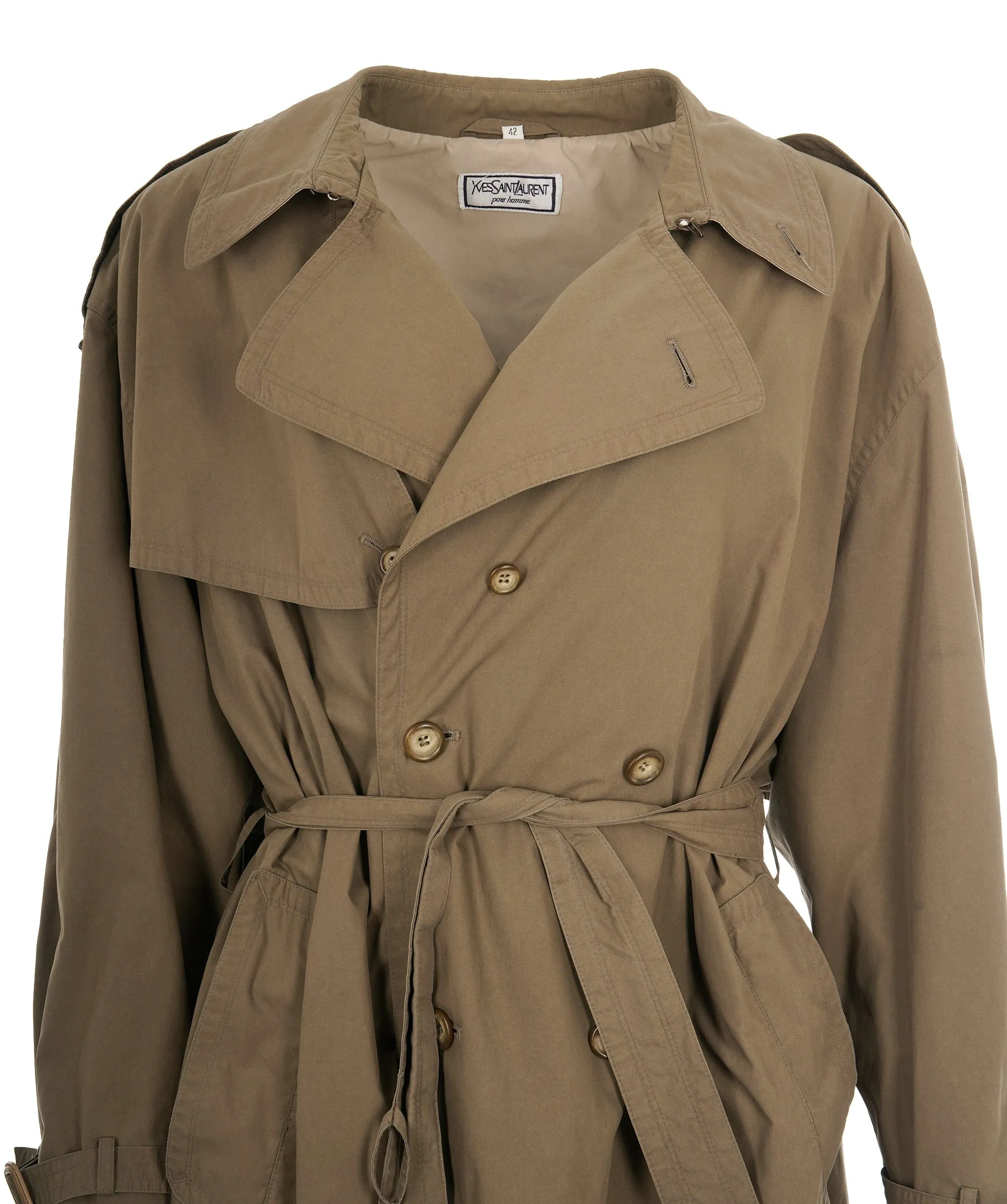 YSL KHAKI GREEN TRENCH COAT - APL0003